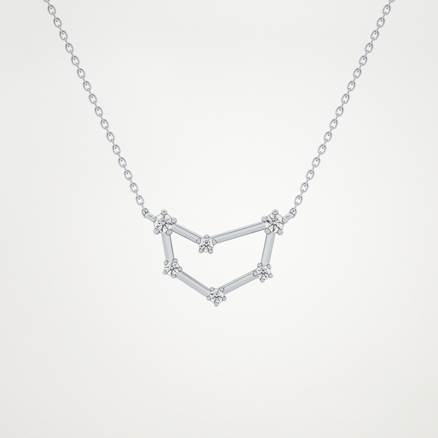 0.13 TCW Round Lab Grown Diamond Capricorn Zodiac Constellation Necklace