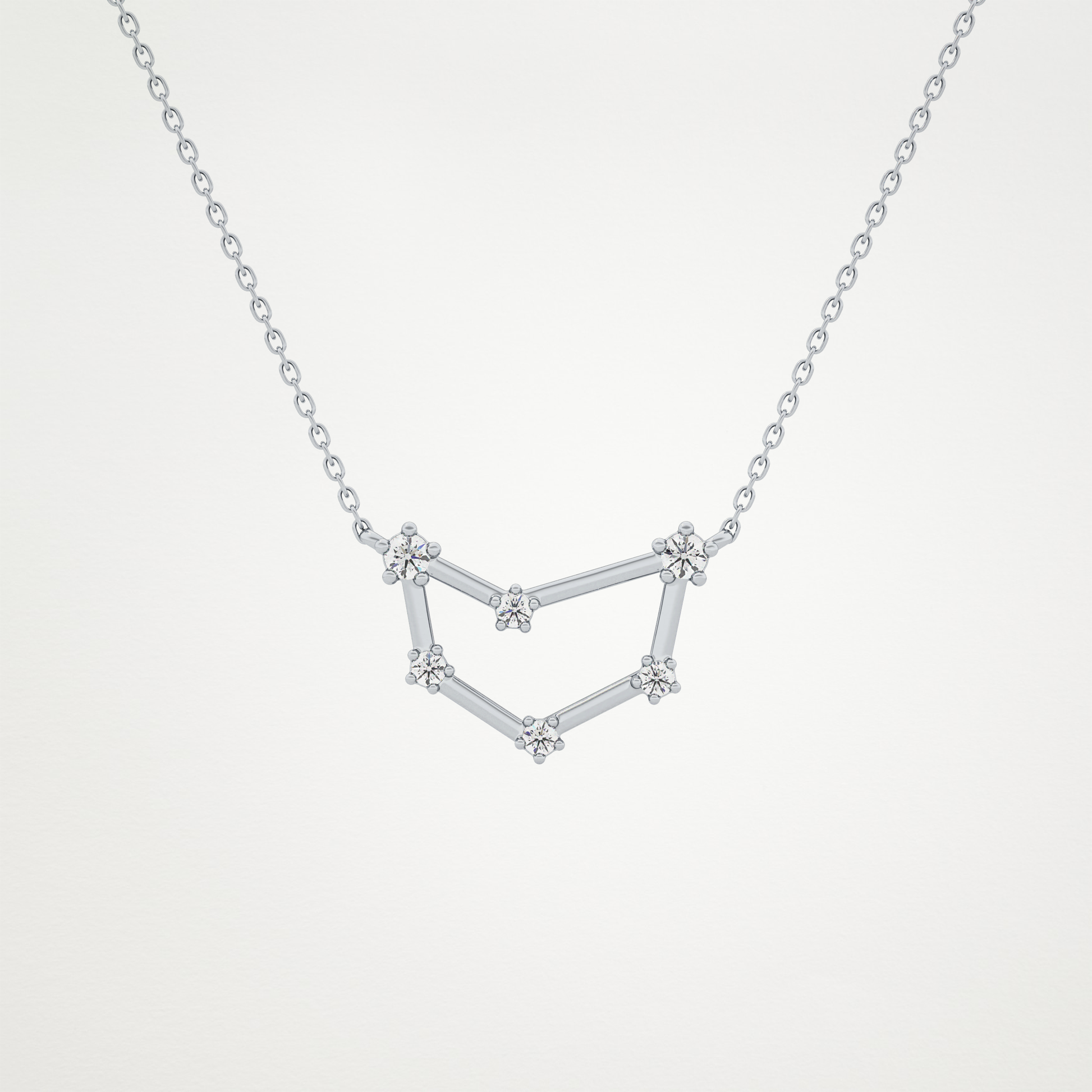 0.13 TCW Round Lab Grown Diamond Capricorn Zodiac Constellation Necklace