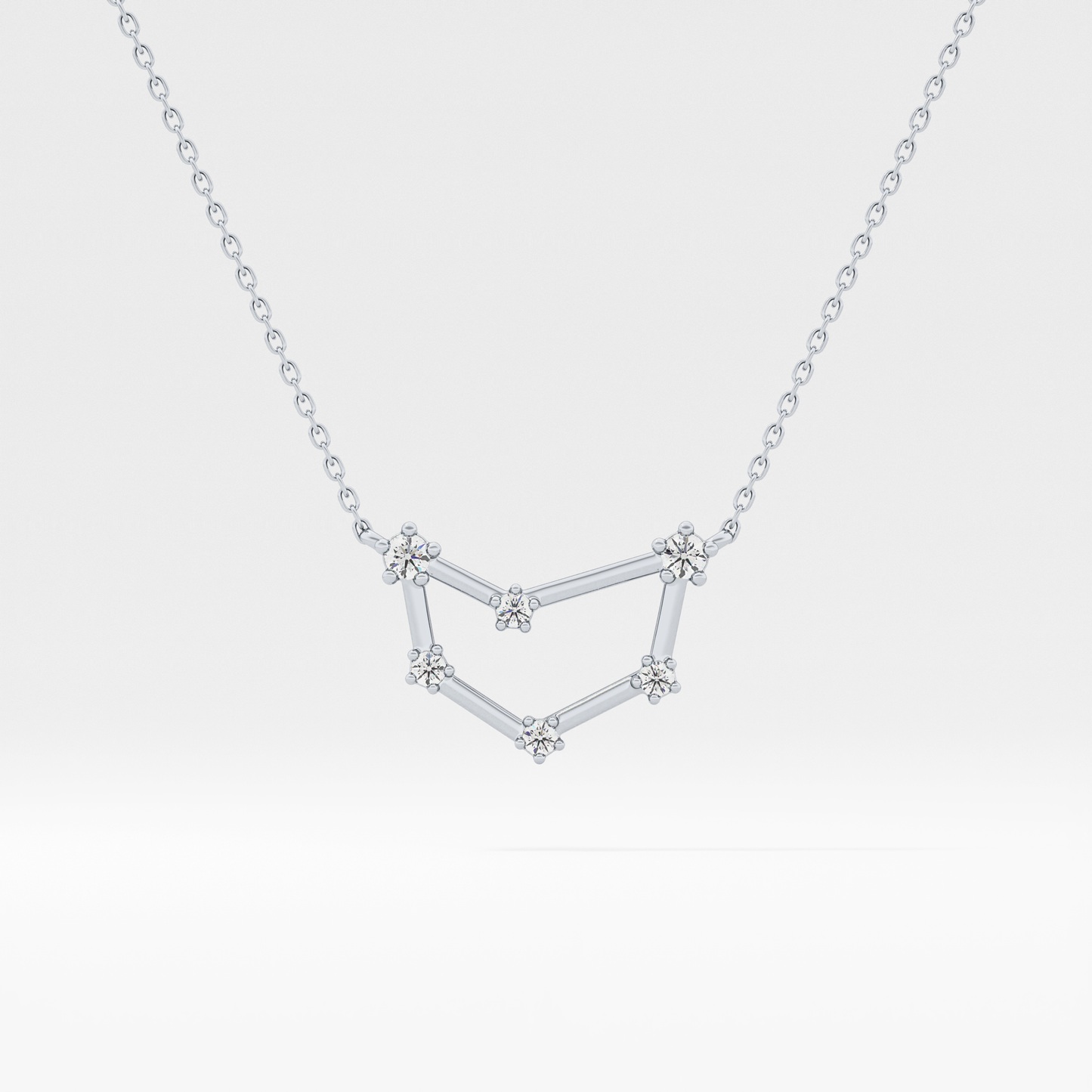 0.13 TCW Round Lab Grown Diamond Capricorn Zodiac Constellation Necklace