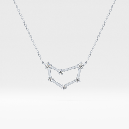 0.13 TCW Round Lab Grown Diamond Capricorn Zodiac Constellation Necklace