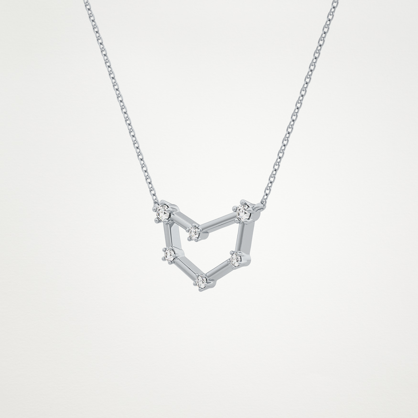 0.13 TCW Round Lab Grown Diamond Capricorn Zodiac Constellation Necklace