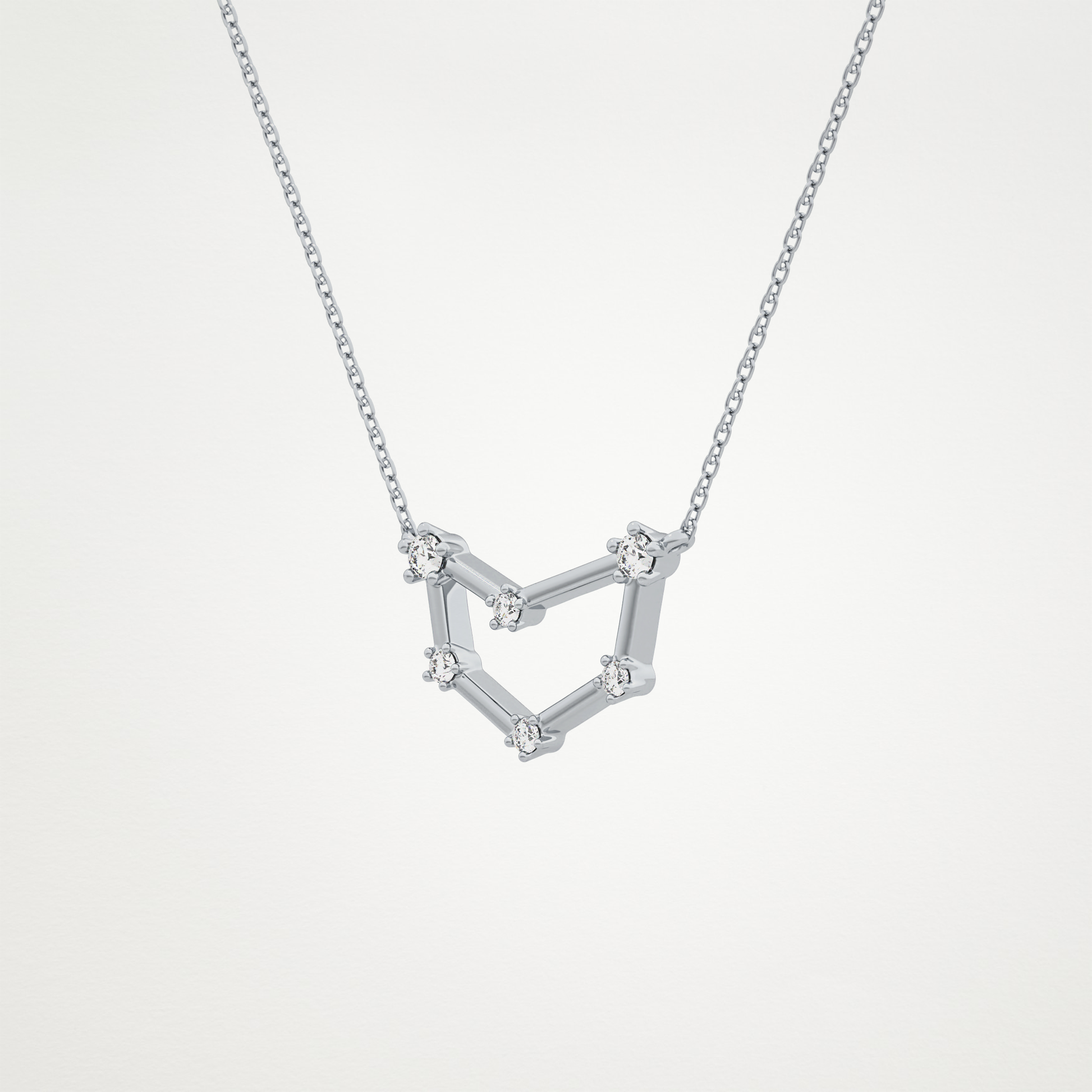 0.13 TCW Round Lab Grown Diamond Capricorn Zodiac Constellation Necklace