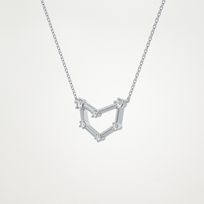 0.13 TCW Round Lab Grown Diamond Capricorn Zodiac Constellation Necklace
