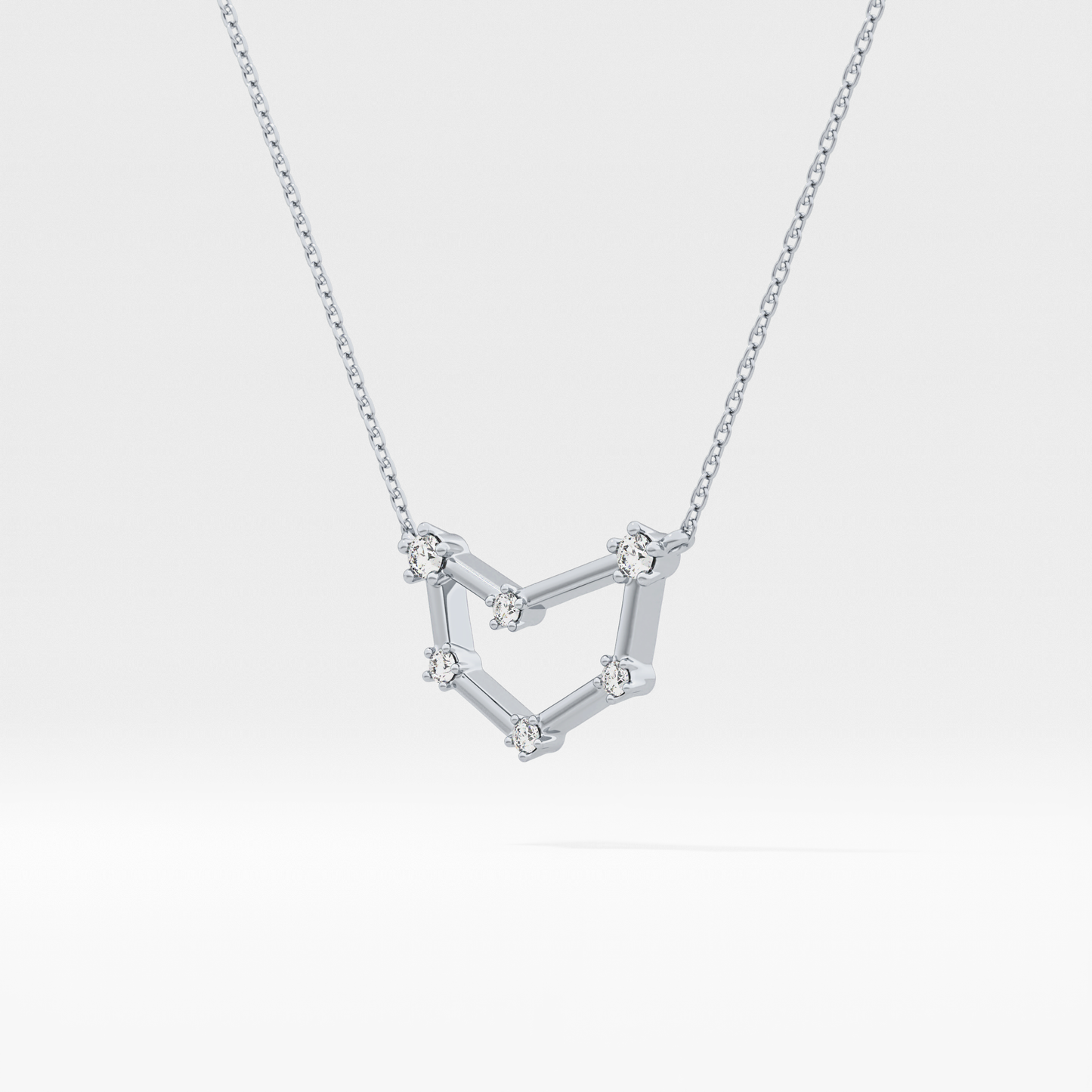 0.13 TCW Round Lab Grown Diamond Capricorn Zodiac Constellation Necklace