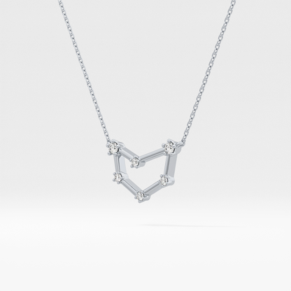 0.13 TCW Round Lab Grown Diamond Capricorn Zodiac Constellation Necklace