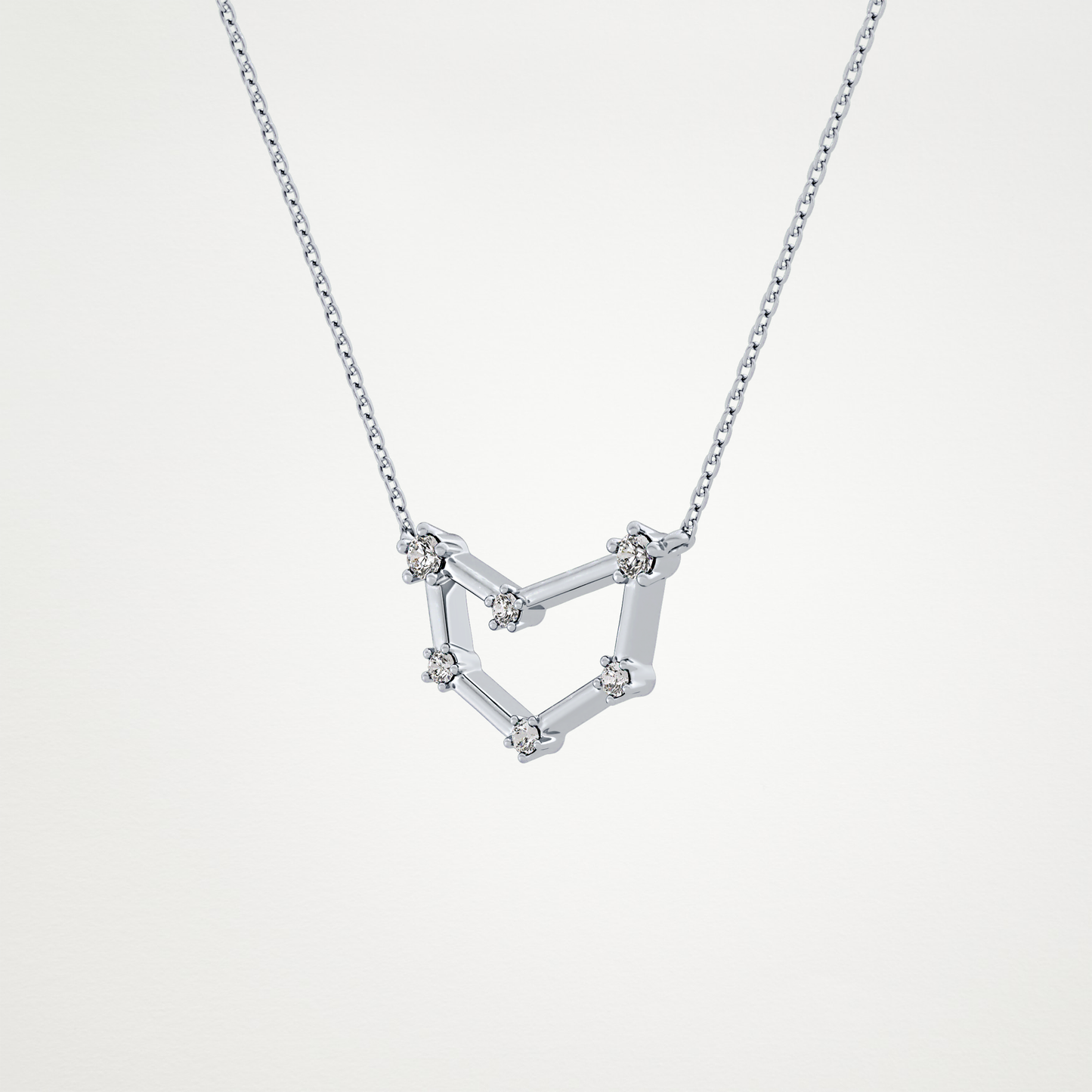 0.13 TCW Round Lab Grown Diamond Capricorn Zodiac Constellation Necklace