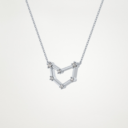 0.13 TCW Round Lab Grown Diamond Capricorn Zodiac Constellation Necklace