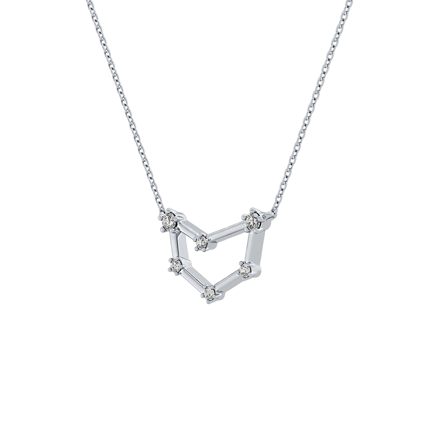 0.13 TCW Round Lab Grown Diamond Capricorn Zodiac Constellation Necklace