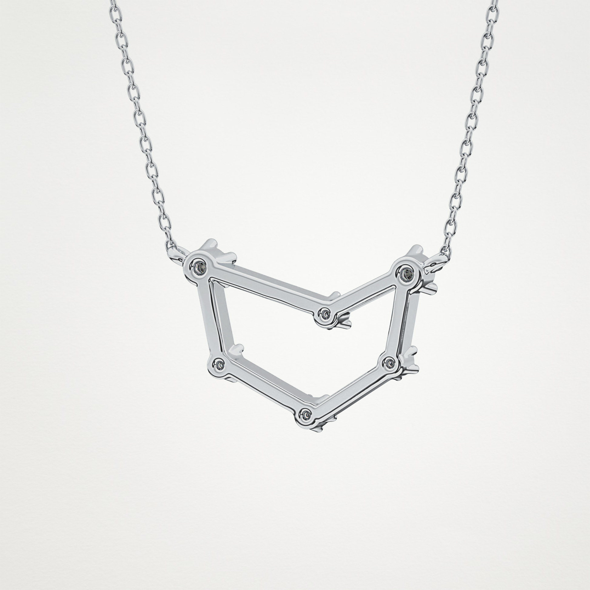 0.13 TCW Round Lab Grown Diamond Capricorn Zodiac Constellation Necklace