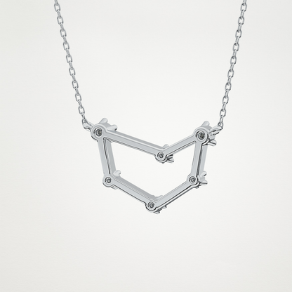 0.13 TCW Round Lab Grown Diamond Capricorn Zodiac Constellation Necklace