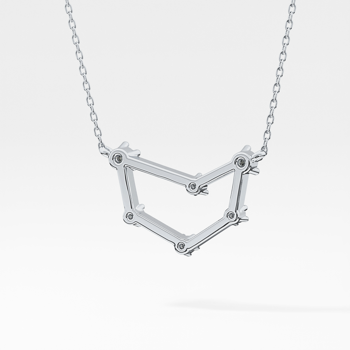 0.13 TCW Round Lab Grown Diamond Capricorn Zodiac Constellation Necklace