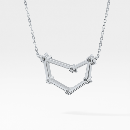0.13 TCW Round Lab Grown Diamond Capricorn Zodiac Constellation Necklace