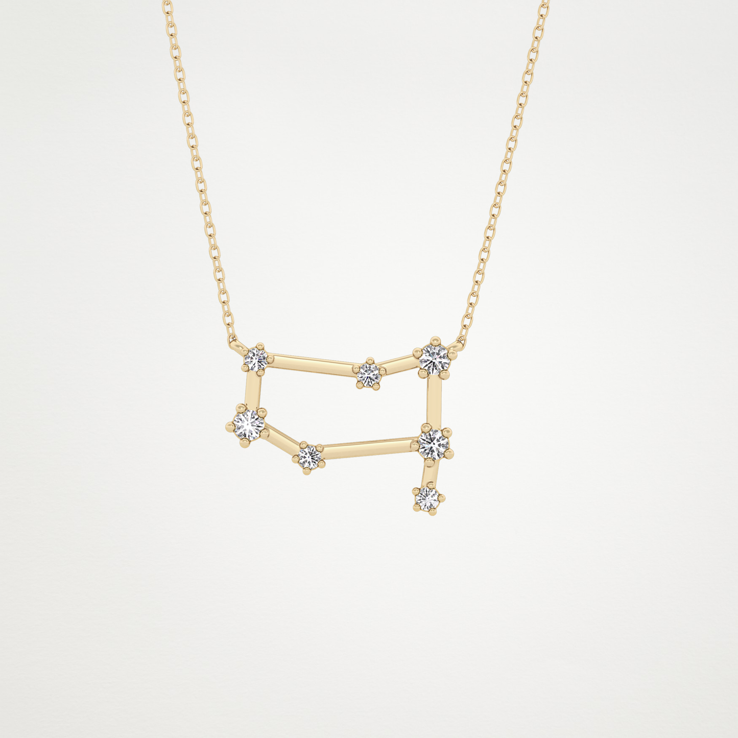 0.18 TCW Round Lab Grown Diamond Gemini Zodiac Constellation Necklace