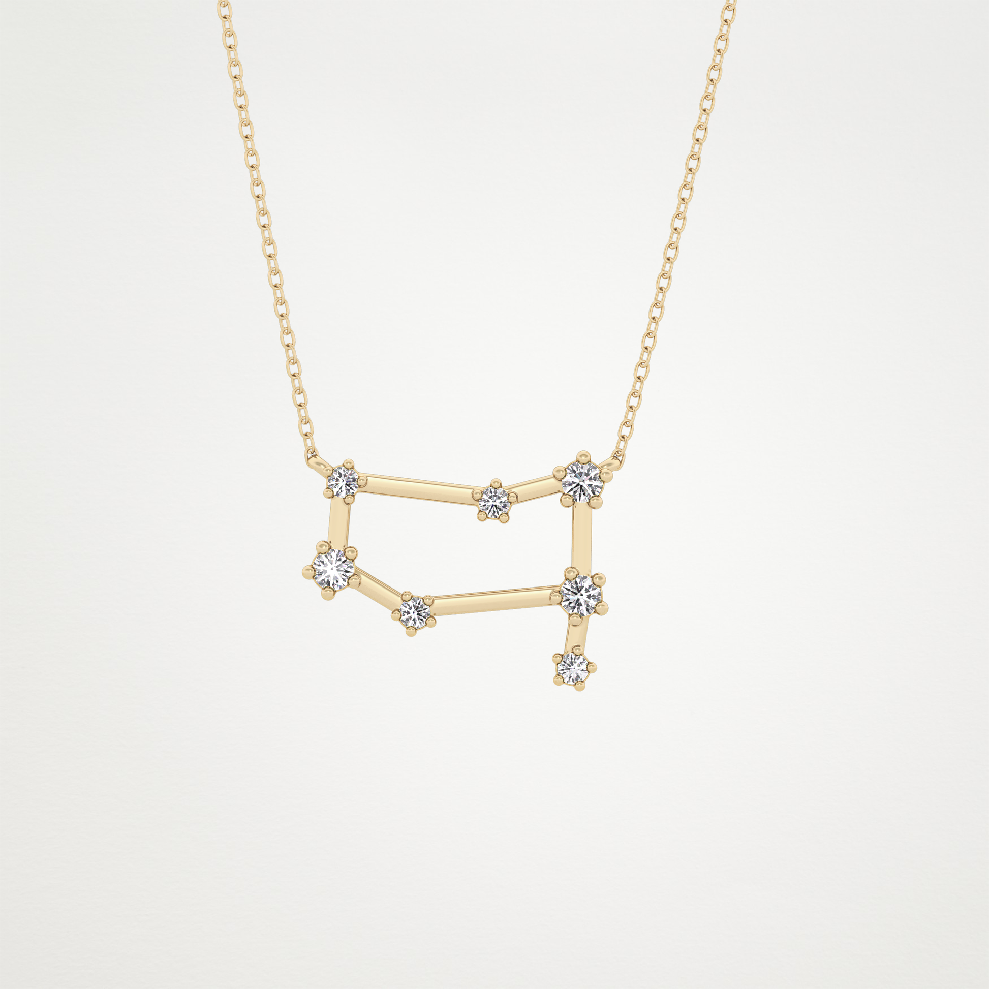 0.18 TCW Round Lab Grown Diamond Gemini Zodiac Constellation Necklace
