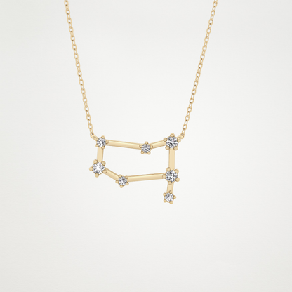 0.18 TCW Round Lab Grown Diamond Gemini Zodiac Constellation Necklace