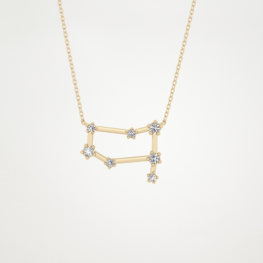 0.18 TCW Round Lab Grown Diamond Gemini Zodiac Constellation Necklace
