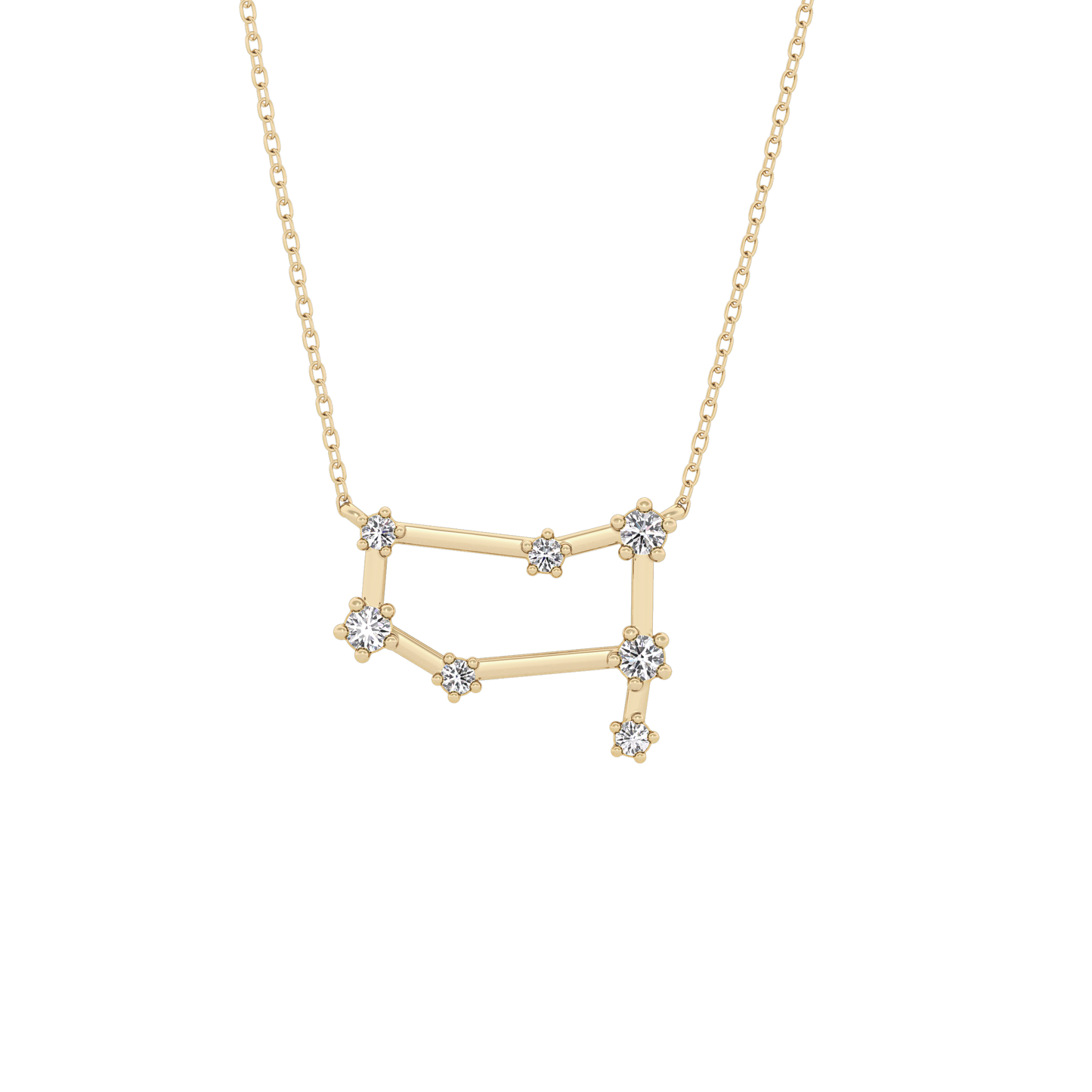 0.18 TCW Round Lab Grown Diamond Gemini Zodiac Constellation Necklace