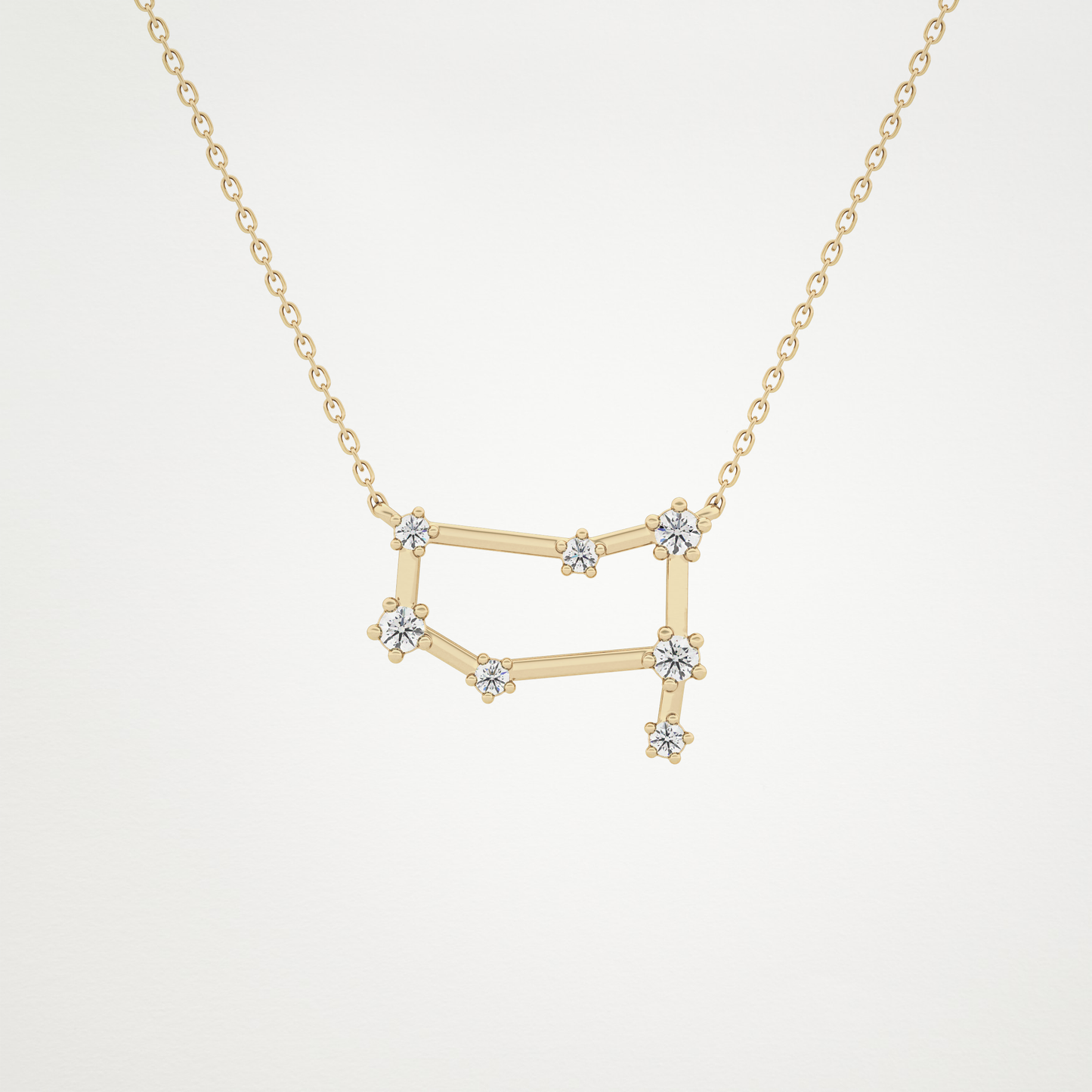 0.18 TCW Round Lab Grown Diamond Gemini Zodiac Constellation Necklace