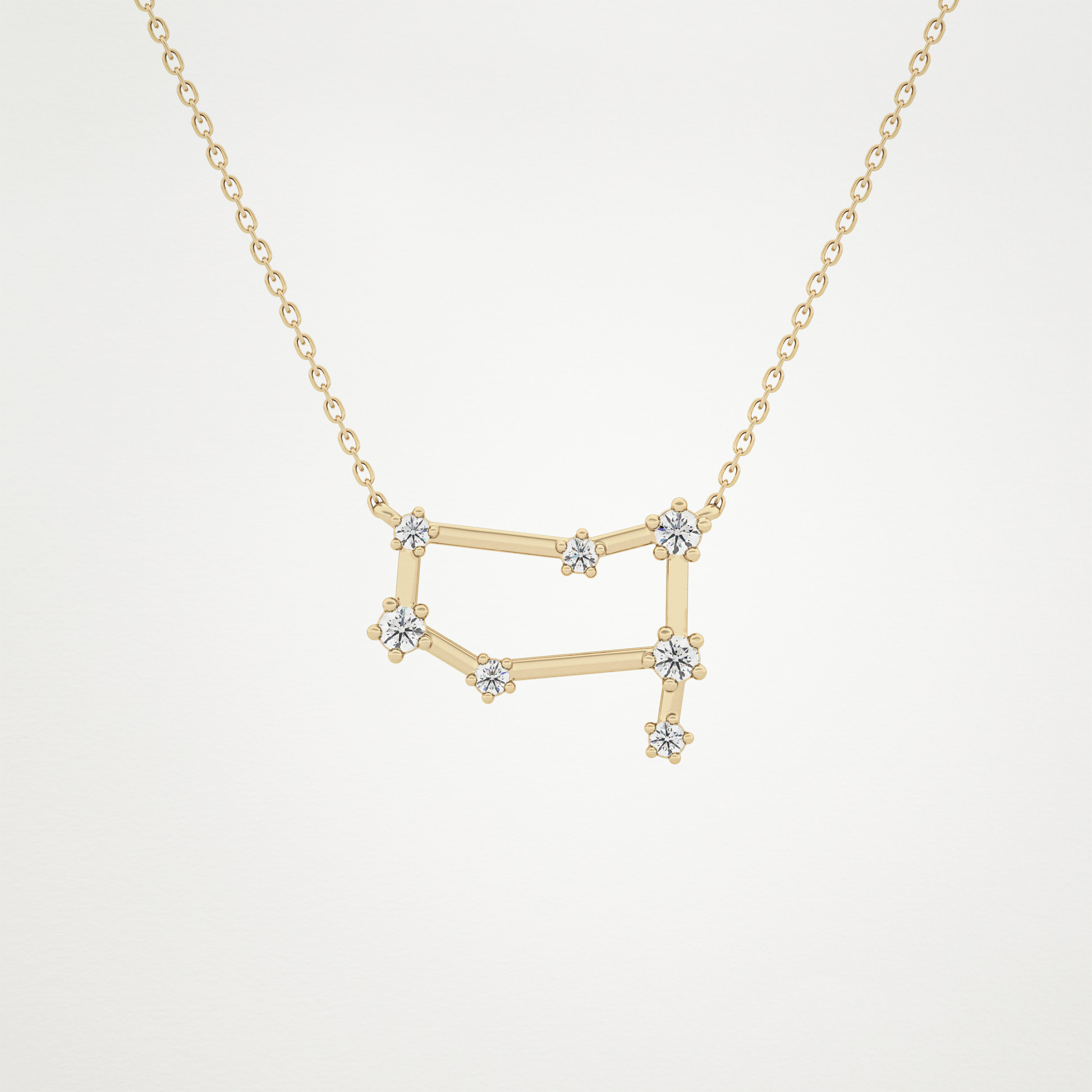 0.18 TCW Round Lab Grown Diamond Gemini Zodiac Constellation Necklace