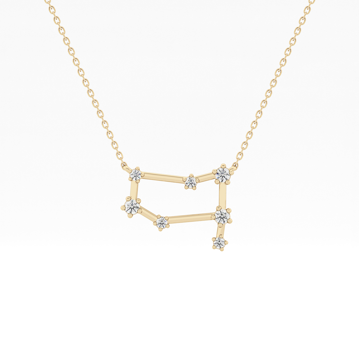 0.18 TCW Round Lab Grown Diamond Gemini Zodiac Constellation Necklace
