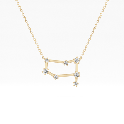 0.18 TCW Round Lab Grown Diamond Gemini Zodiac Constellation Necklace