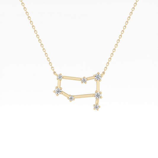 0.18 TCW Round Lab Grown Diamond Gemini Zodiac Constellation Necklace
