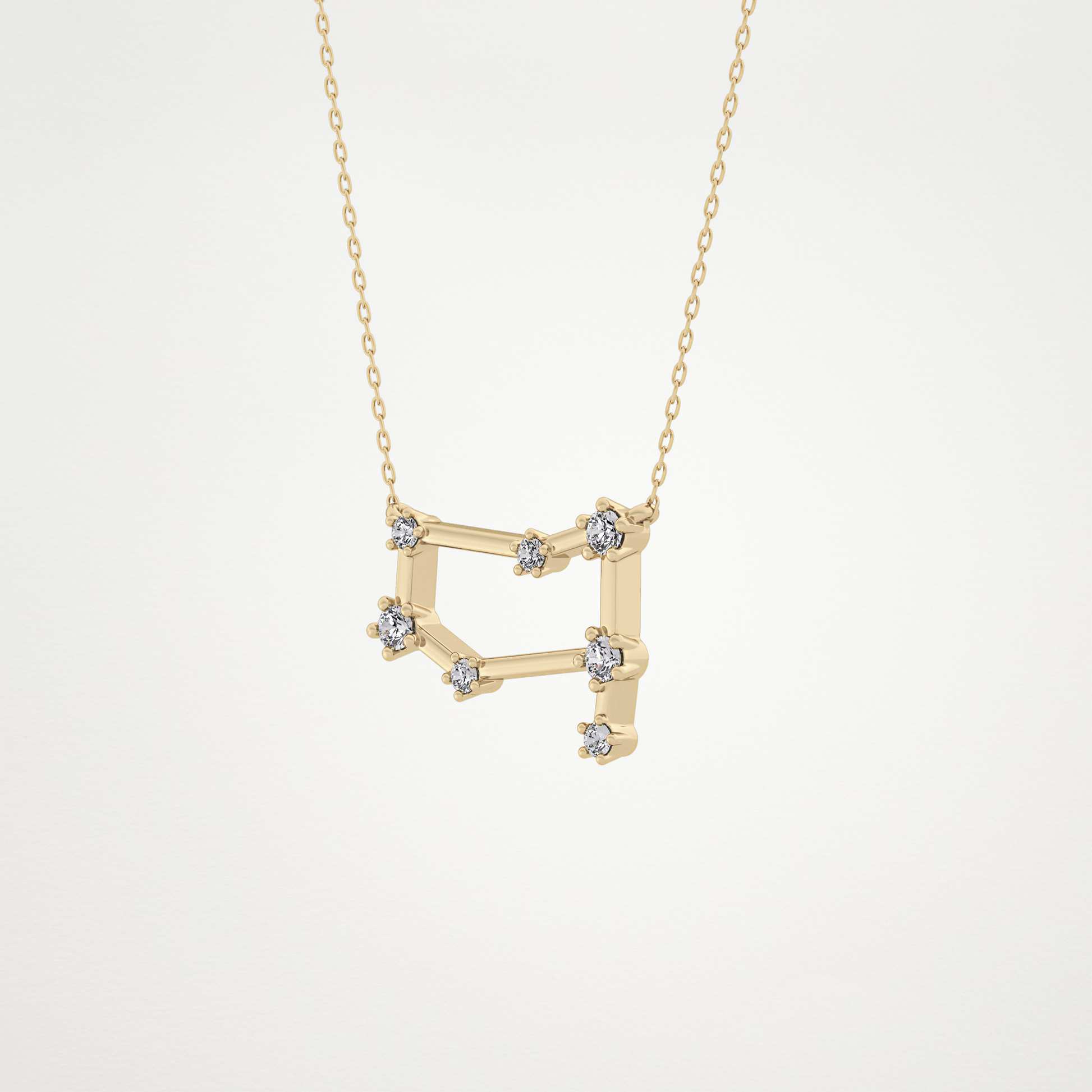 0.18 TCW Round Lab Grown Diamond Gemini Zodiac Constellation Necklace