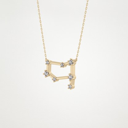 0.18 TCW Round Lab Grown Diamond Gemini Zodiac Constellation Necklace