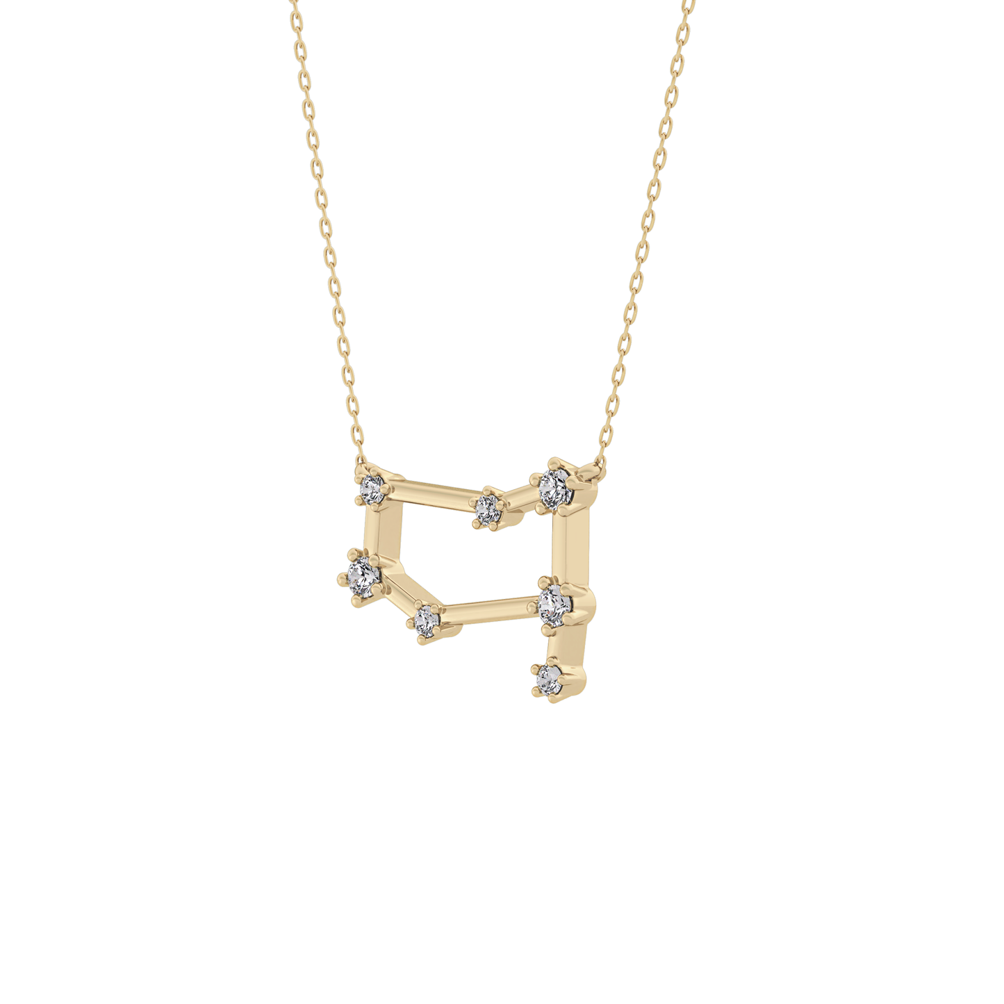 0.18 TCW Round Lab Grown Diamond Gemini Zodiac Constellation Necklace