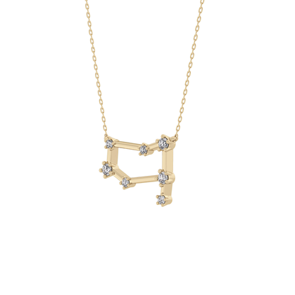 0.18 TCW Round Lab Grown Diamond Gemini Zodiac Constellation Necklace