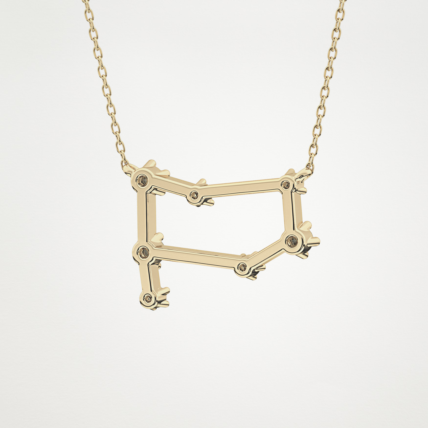0.18 TCW Round Lab Grown Diamond Gemini Zodiac Constellation Necklace