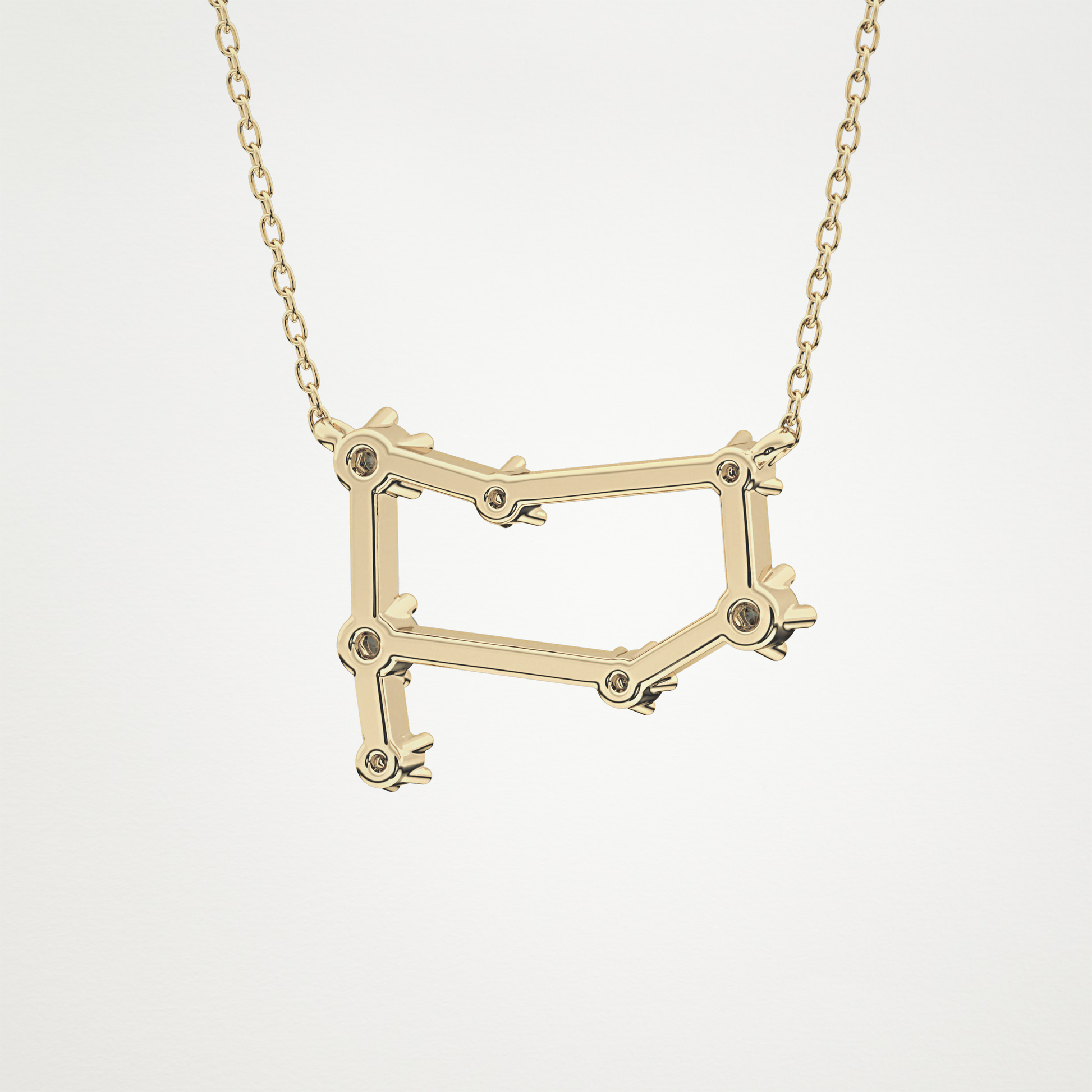 0.18 TCW Round Lab Grown Diamond Gemini Zodiac Constellation Necklace