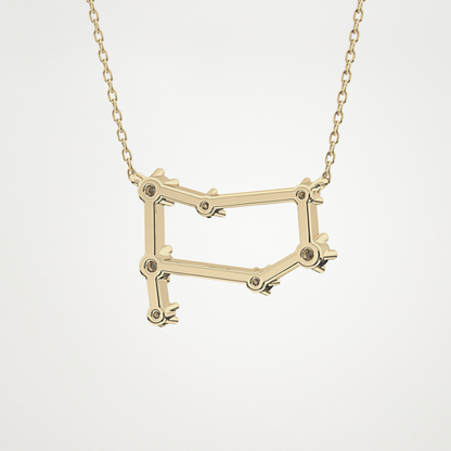 0.18 TCW Round Lab Grown Diamond Gemini Zodiac Constellation Necklace
