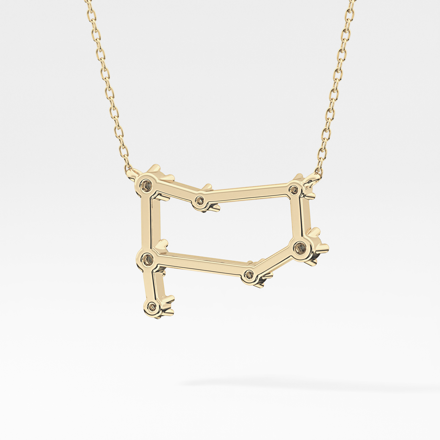 0.18 TCW Round Lab Grown Diamond Gemini Zodiac Constellation Necklace