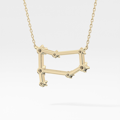 0.18 TCW Round Lab Grown Diamond Gemini Zodiac Constellation Necklace