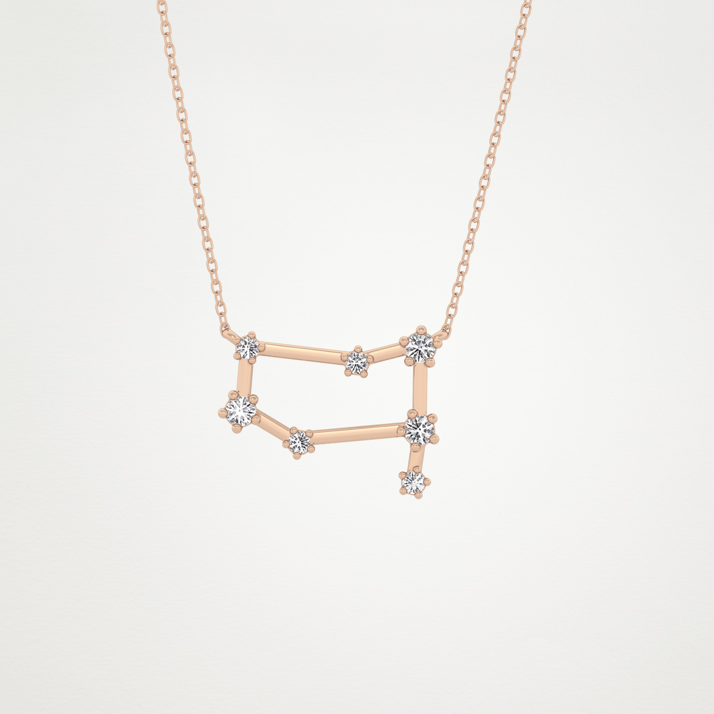 0.18 TCW Round Lab Grown Diamond Gemini Zodiac Constellation Necklace