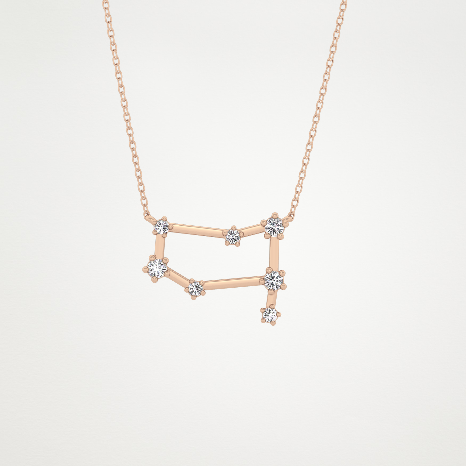0.18 TCW Round Lab Grown Diamond Gemini Zodiac Constellation Necklace