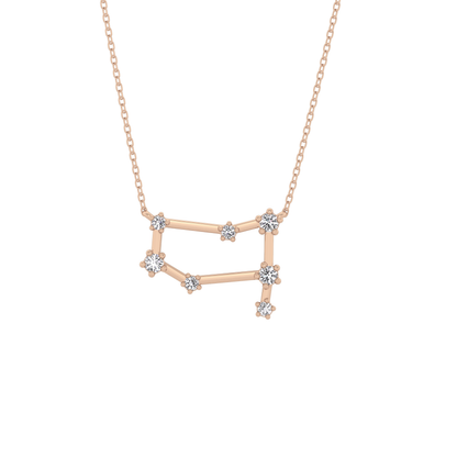 0.18 TCW Round Lab Grown Diamond Gemini Zodiac Constellation Necklace