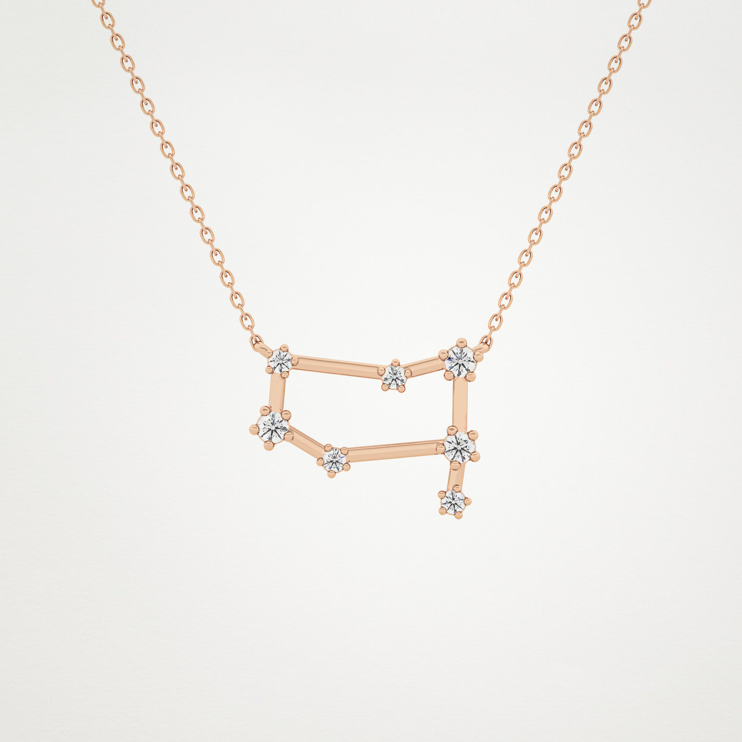 0.18 TCW Round Lab Grown Diamond Gemini Zodiac Constellation Necklace