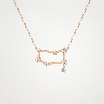 0.18 TCW Round Lab Grown Diamond Gemini Zodiac Constellation Necklace