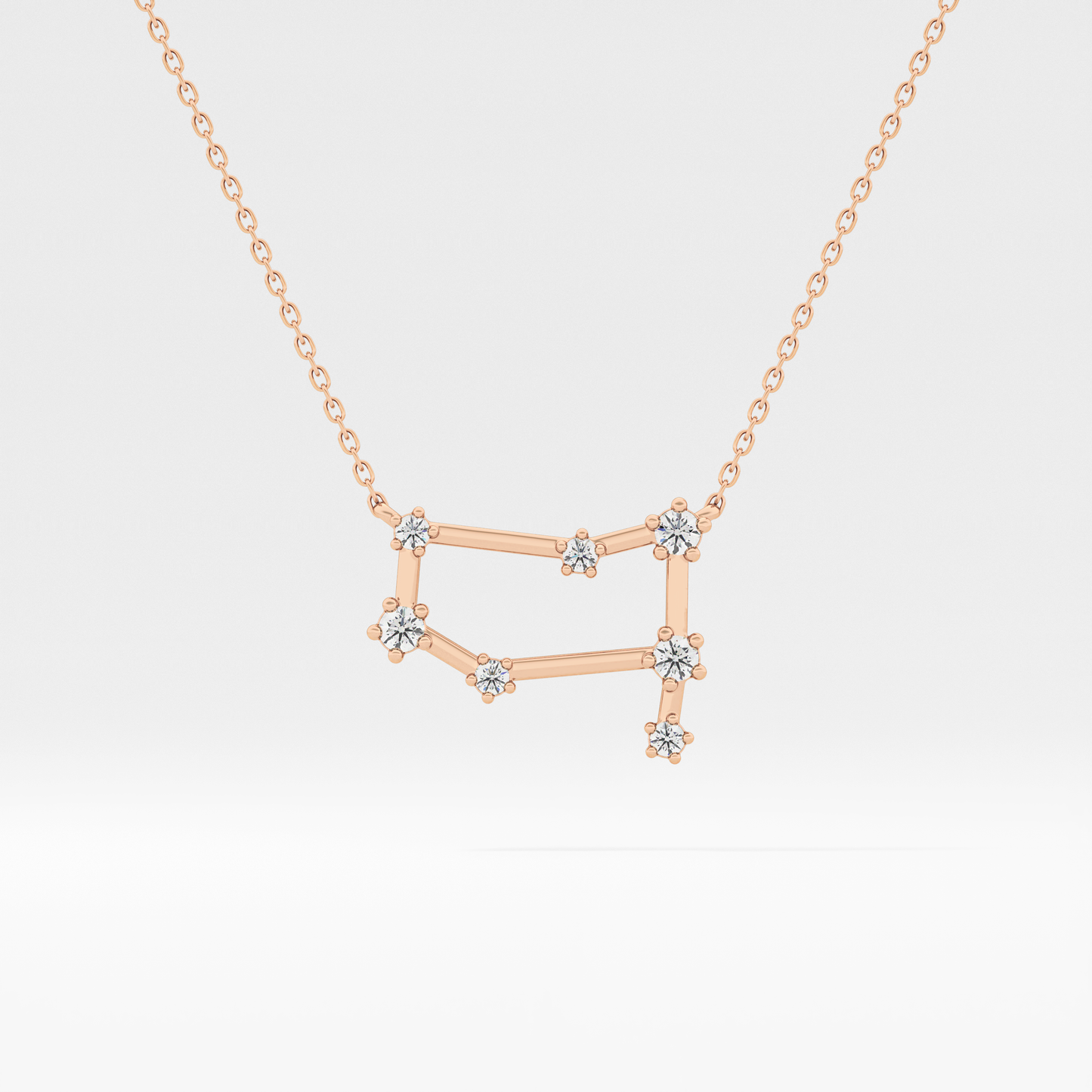 0.18 TCW Round Lab Grown Diamond Gemini Zodiac Constellation Necklace