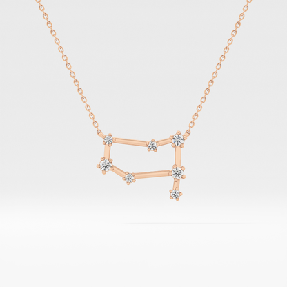 0.18 TCW Round Lab Grown Diamond Gemini Zodiac Constellation Necklace