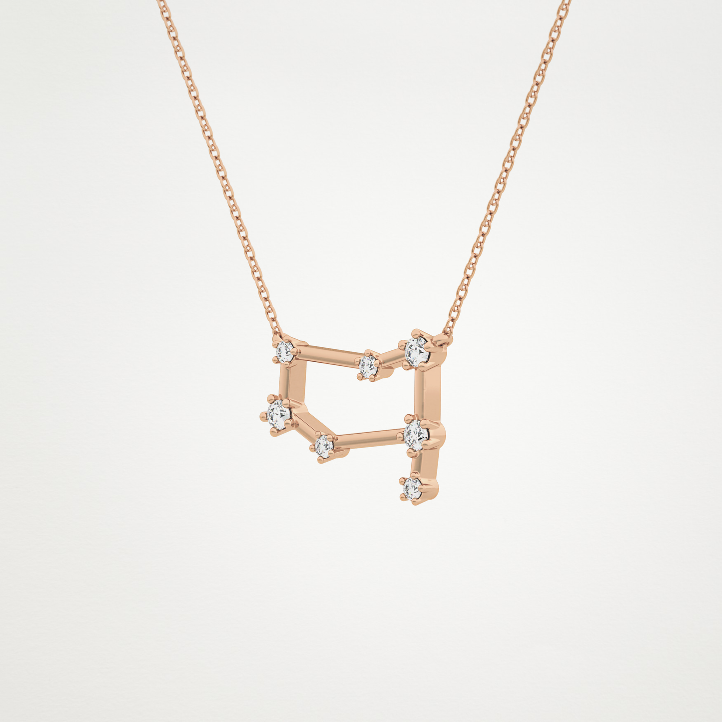0.18 TCW Round Lab Grown Diamond Gemini Zodiac Constellation Necklace