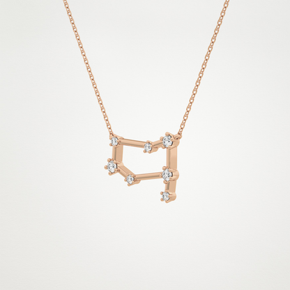 0.18 TCW Round Lab Grown Diamond Gemini Zodiac Constellation Necklace