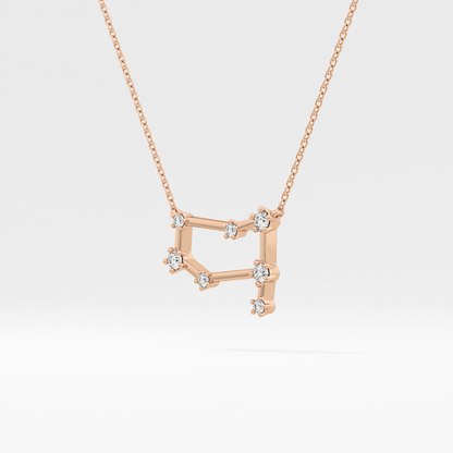 0.18 TCW Round Lab Grown Diamond Gemini Zodiac Constellation Necklace