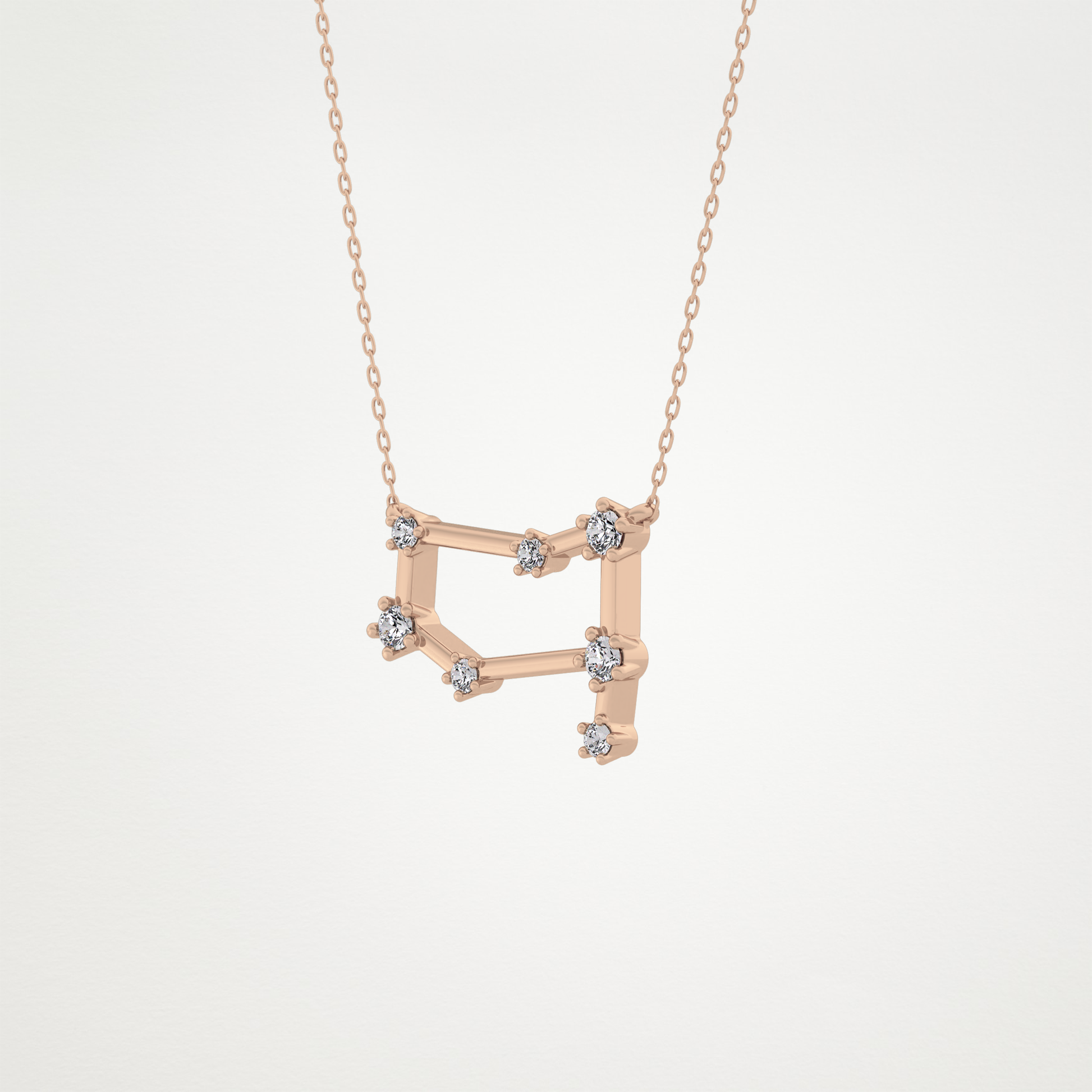 0.18 TCW Round Lab Grown Diamond Gemini Zodiac Constellation Necklace