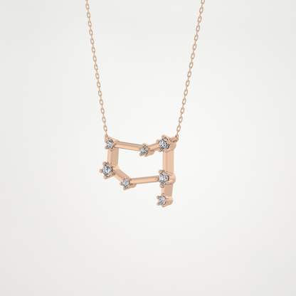 0.18 TCW Round Lab Grown Diamond Gemini Zodiac Constellation Necklace