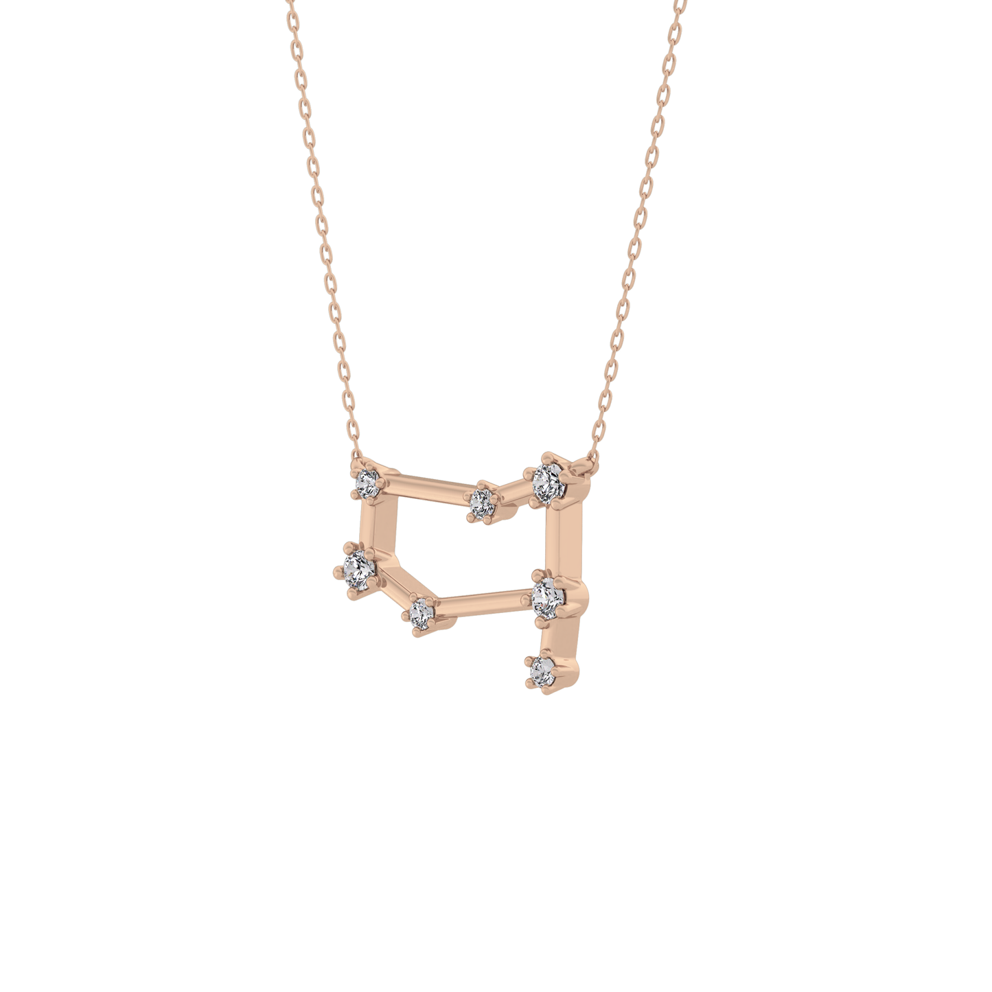 0.18 TCW Round Lab Grown Diamond Gemini Zodiac Constellation Necklace