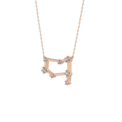 0.18 TCW Round Lab Grown Diamond Gemini Zodiac Constellation Necklace
