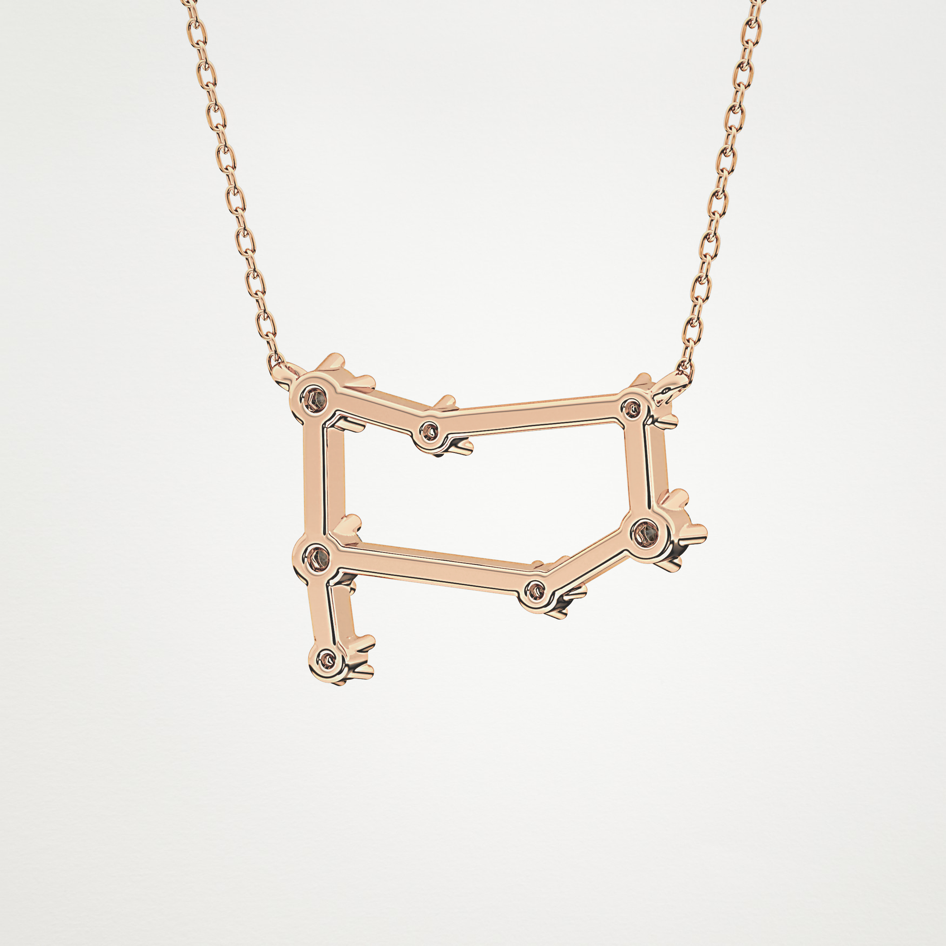 0.18 TCW Round Lab Grown Diamond Gemini Zodiac Constellation Necklace